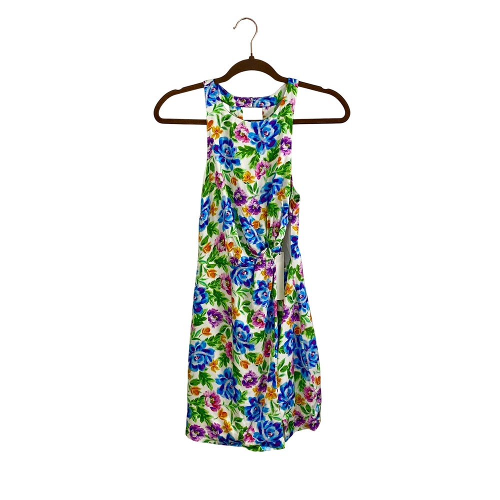 For Love & Lemons Floral Cutout Halter Mini Dress NWT Size Small